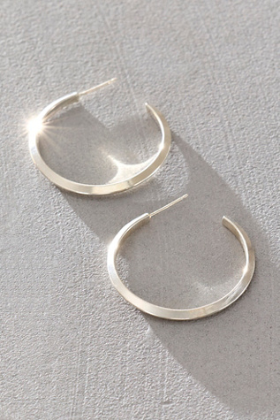 Laura Mar Geometric Hoops at Free People in Silver