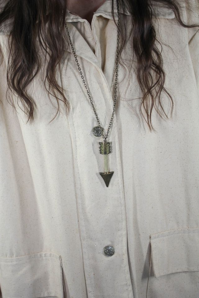 Vintage Brass Arrow Pendant Necklace Selected By Moons + Junes Vintage #1