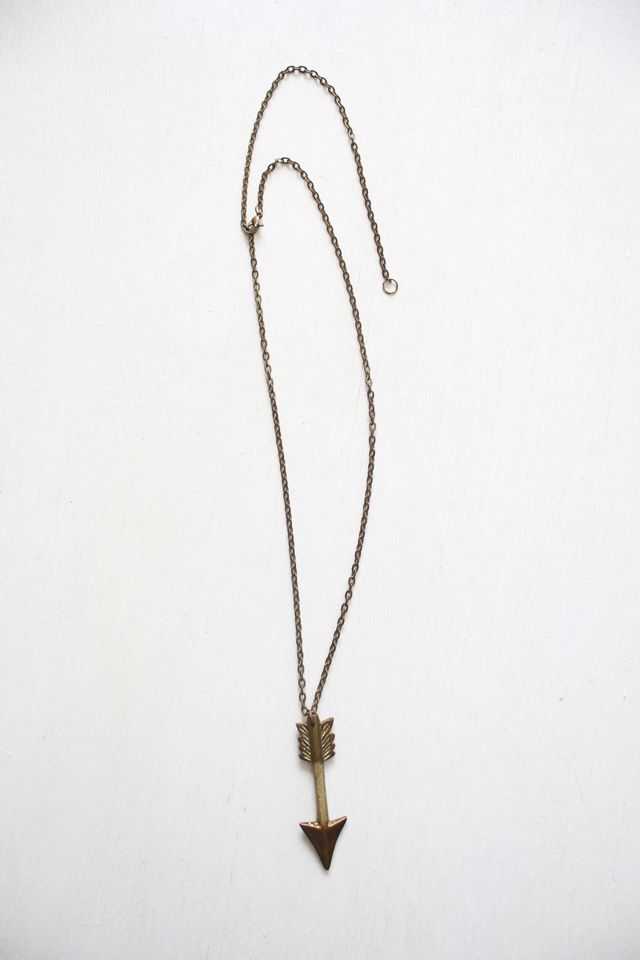 Vintage Brass Arrow Pendant Necklace Selected By Moons + Junes Vintage #3