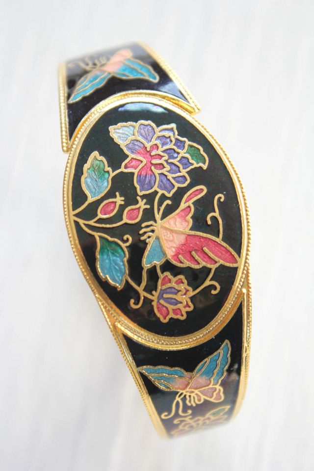 Vintage Butterfly Cloisonné Bracelet Selected By Moons + Junes Vintage #1