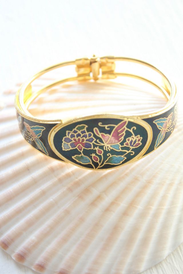 Vintage Butterfly Cloisonné Bracelet Selected By Moons + Junes Vintage #2