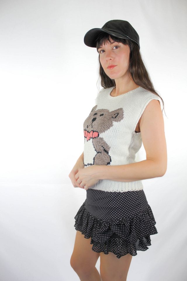 Vintage Teddy Bear Cheeky Knit Sweater Tank Selected By Moons + Junes Vintage #1