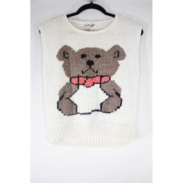 Vintage Teddy Bear Cheeky Knit Sweater Tank Selected By Moons + Junes Vintage #2