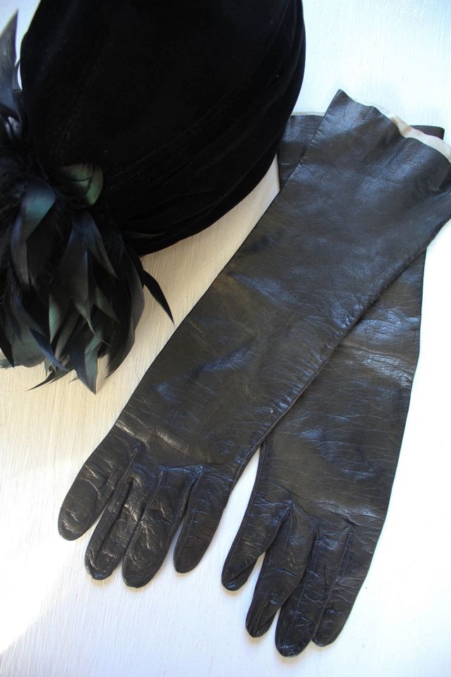 1930s Soft Black Leather Opera Gloves Selected By Moons + Junes Vintage #2