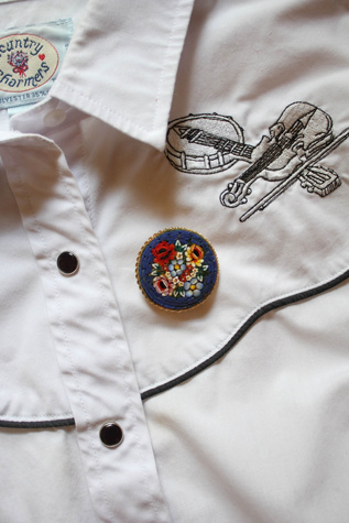 Женские броши Moons + Junes Vintage Italian Mosaic Floral Pin Selected, цвет: Разноцветный — фото 2