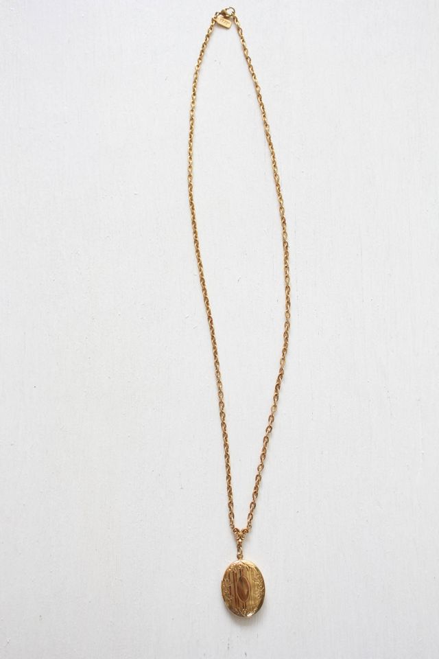 Vintage 1928 Gold Locket Pendant Necklace Selected By Moons + Junes Vintage #2