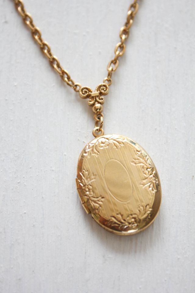 Vintage 1928 Gold Locket Pendant Necklace Selected By Moons + Junes Vintage #3
