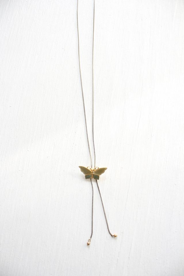 Vintage Jade Butterfly Pendant Bolo Necklace Selected By Moons + Junes Vintage #3