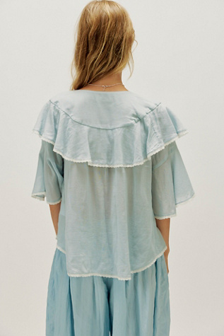 Женская блузка Spell Bluebird Ruffled Blouse, цвет: Винтажный синий — фото 2