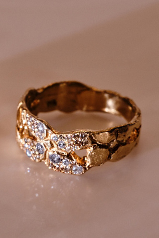 Hansdotter Erna Wide Band Floral Ring