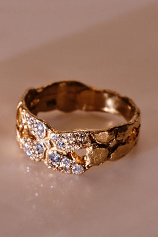 Hansdotter Erna Wide Band Floral Ring