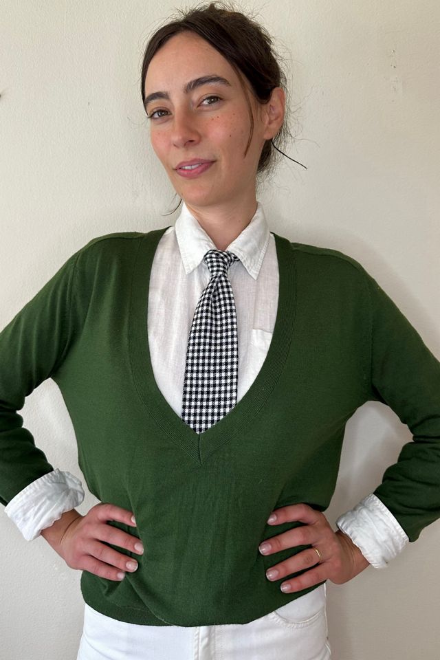 Green Merino Wool V Neck Sweater Selected by Picky Jane #2