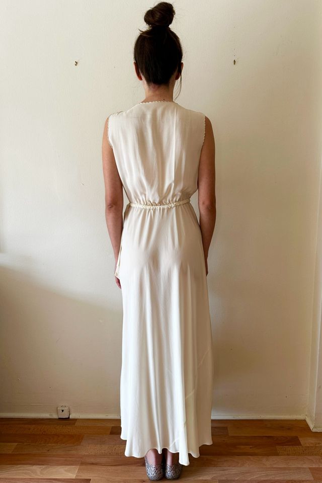 Vintage Cream 1930s Silk Embroidered Handmade Dress Selected by Picky Jane #3