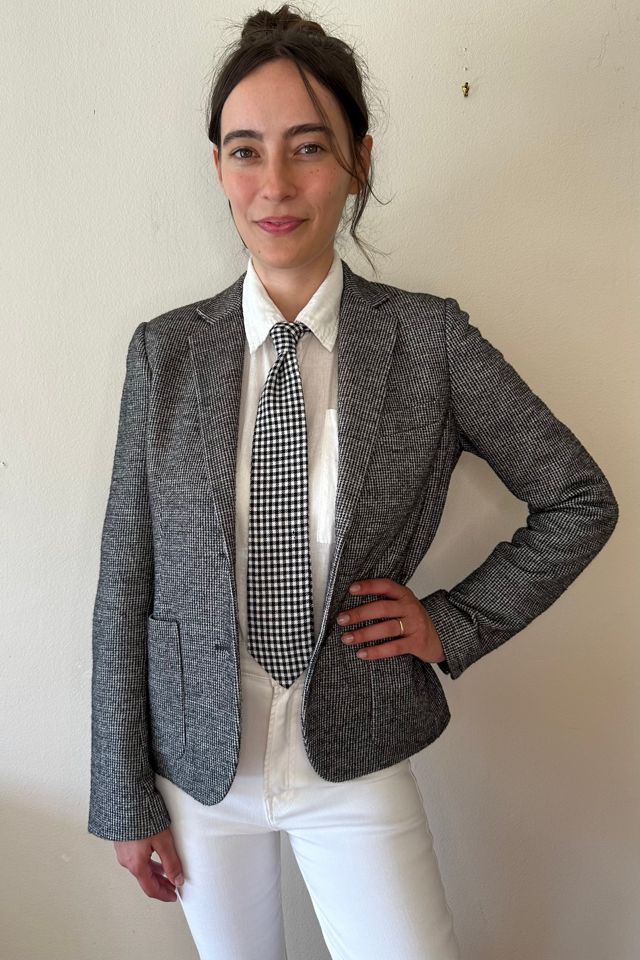 Wooly Piazza Sempione Fitted Houndstooth Blazer Selected by Picky Jane #1
