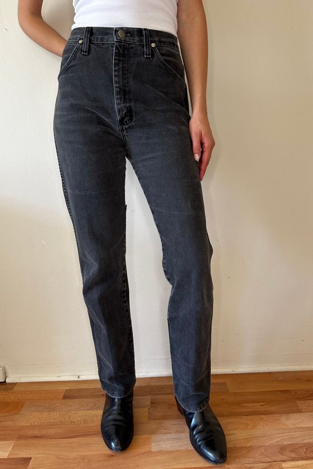 Perfectly Worn Black Straignt Leg Vintage Wrangler Jeans Selected by Picky Jane #1