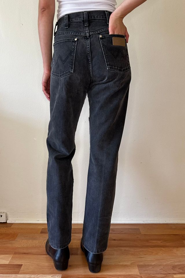 Perfectly Worn Black Straignt Leg Vintage Wrangler Jeans Selected by Picky Jane #3