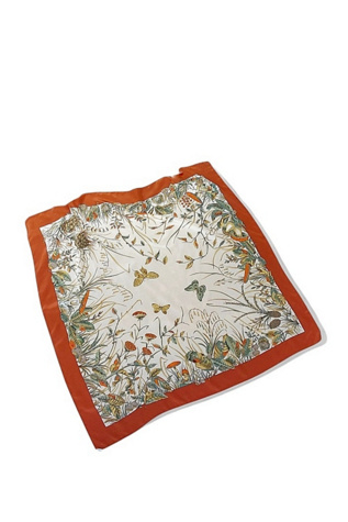 Vintage Silk Fall Print Scarf Selected by Garbage Soup