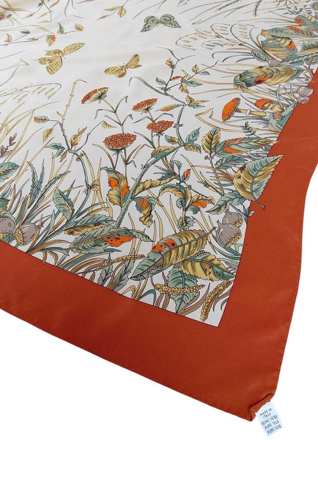 Vintage Silk Fall Print Scarf Selected by Garbage Soup #3