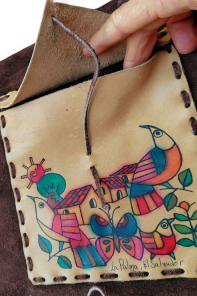 Vintage Handpainted Suede Bag Selected by Garbage Soup #1