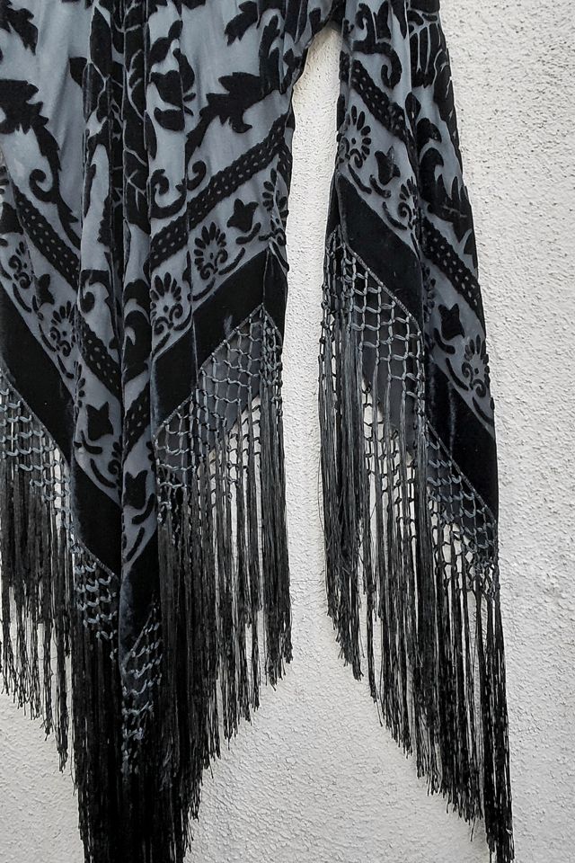Vintage Velvet Burnout Fringe Top Selected by Garbage Soup #1