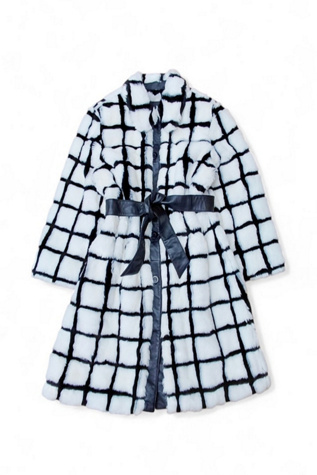 1990's Faux Fur Windowpane Coat Selected by Garbage Soup