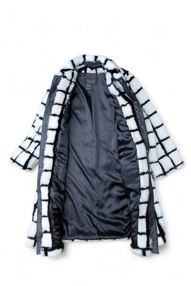 1990's Faux Fur Windowpane Coat Selected by Garbage Soup #2