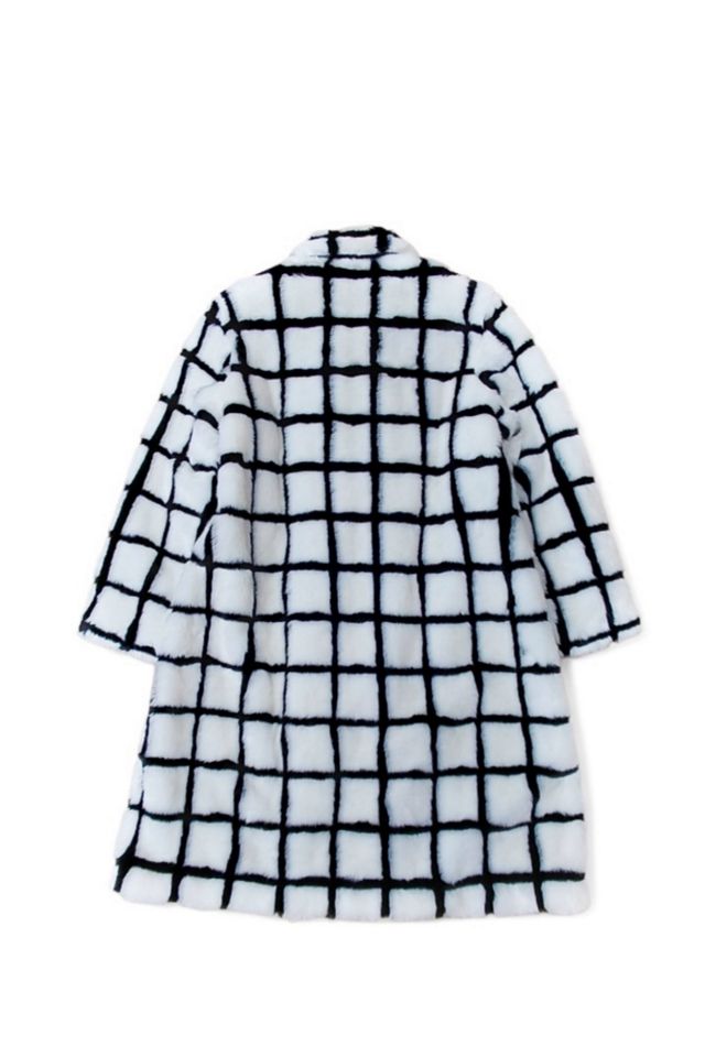 1990's Faux Fur Windowpane Coat Selected by Garbage Soup #3