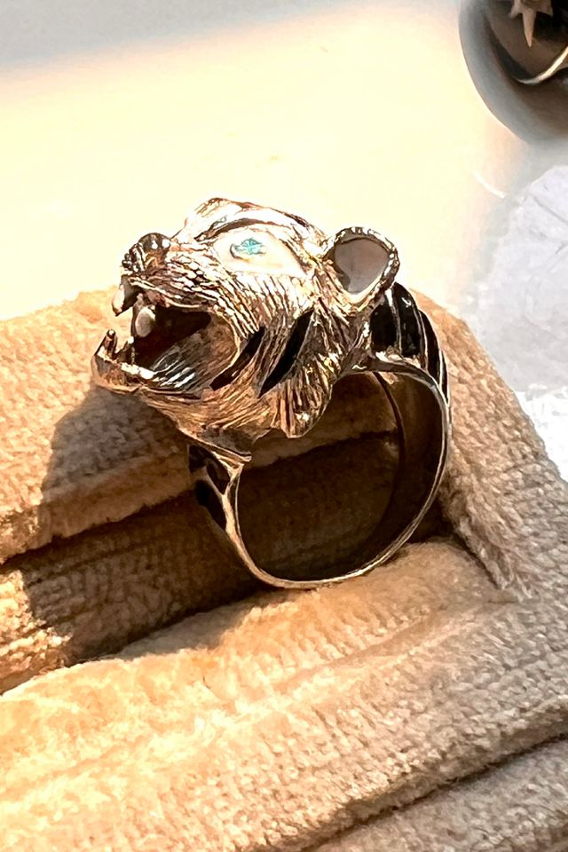 Vintage Sterling Silver Tiger Ring  Selected by Anna Corinna #3