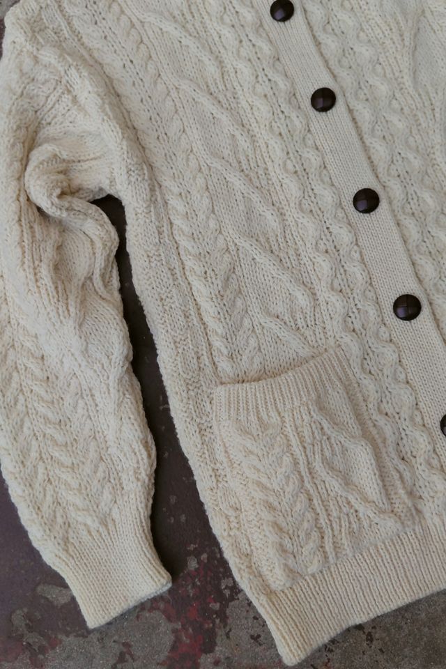Vintage British Wool Cable Knit Cardigan Selected by Garbage Soup #2