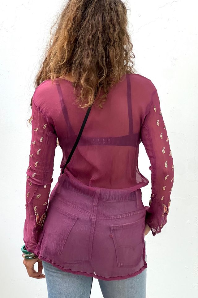 Vintage Hand Embroidered Sheer Blouse Selected by Anna Corinna #2