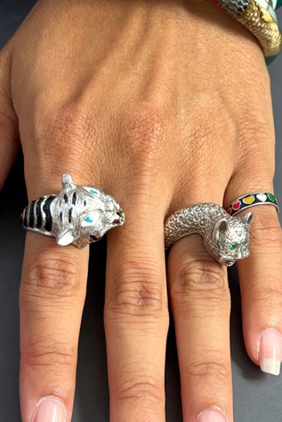 Vintage Sterling Silver Kitty Ring  Selected by Anna Corinna