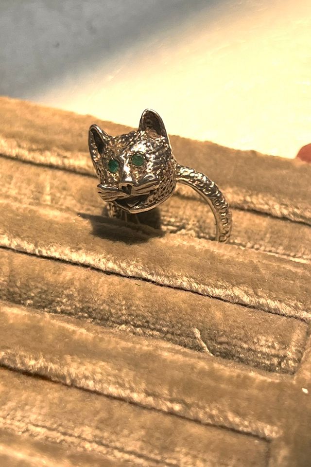 Vintage Sterling Silver Kitty Ring  Selected by Anna Corinna #1