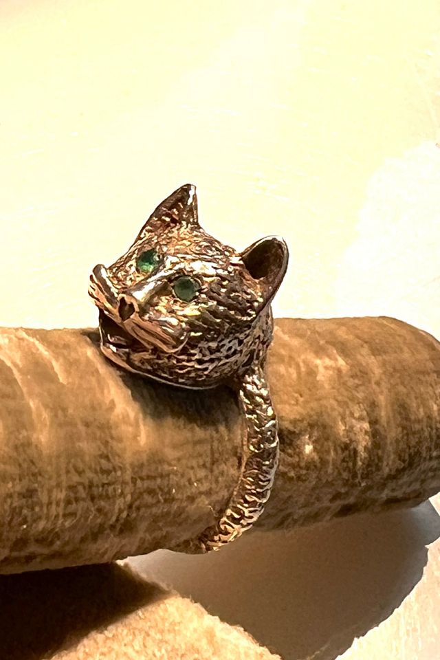 Vintage Sterling Silver Kitty Ring  Selected by Anna Corinna #2