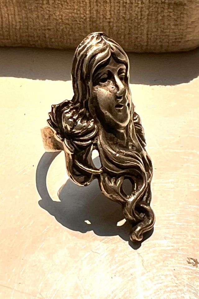 Vintage Sterling Silver Nouveau Woman Ring  Selected by Anna Corinna #1