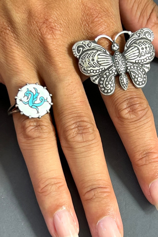 Vintage Sterling Silver Butterfly Ring  Selected by Anna Corinna