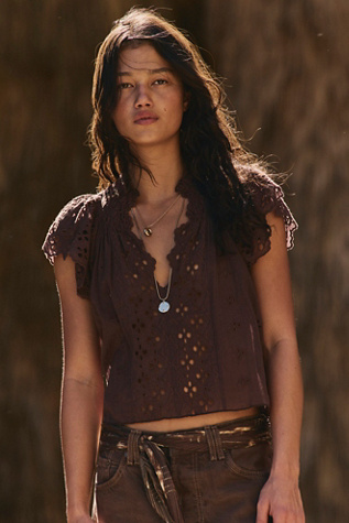 FP One Sigrid Blouse at Free People in Brown, Size: S