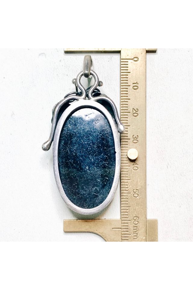 Vintage Sterling + Green Amber Pendant Selected by Lux Revival #2