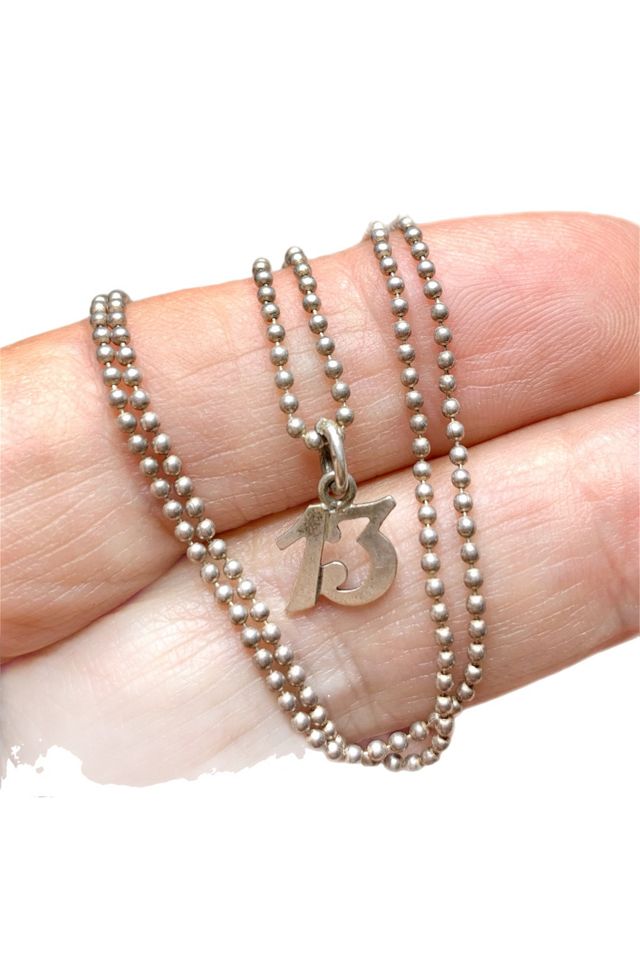 Vintage Sterling Silver Lucky “13” Necklace Selected by Lux Revival #2
