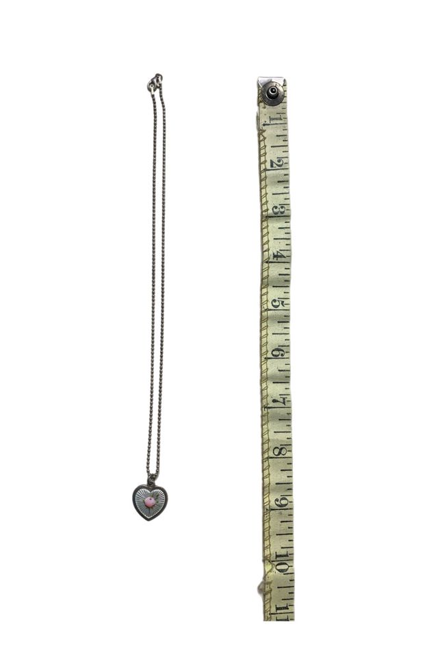 Antique French Sterling + Enamel Heart Necklace Selected by Lux Revival #3