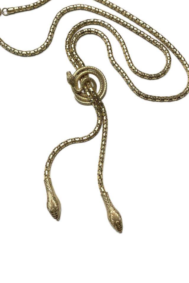 Art Deco Triple Snake Lariat Necklace Selected by Lux Revival