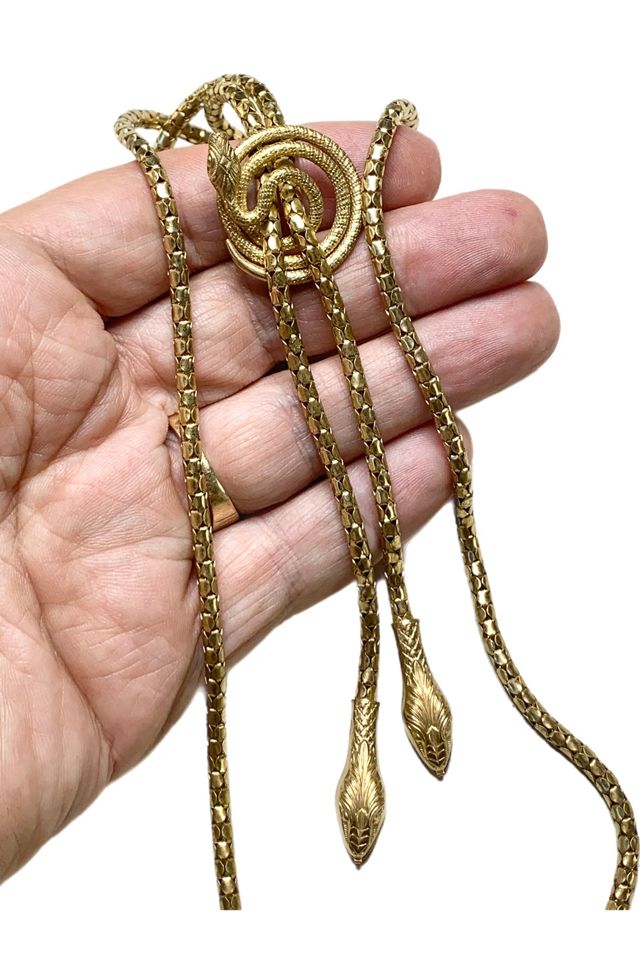 Art Deco Triple Snake Lariat Necklace Selected by Lux Revival #2