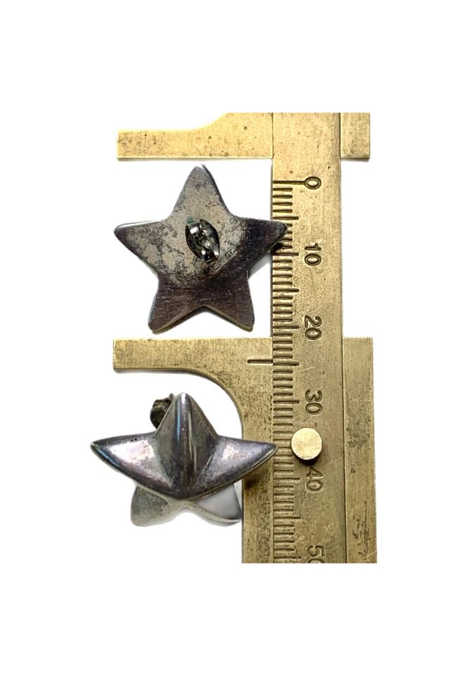 Vintage Sterling Puffy Star Stud Earrings Selected by Lux Revival #2