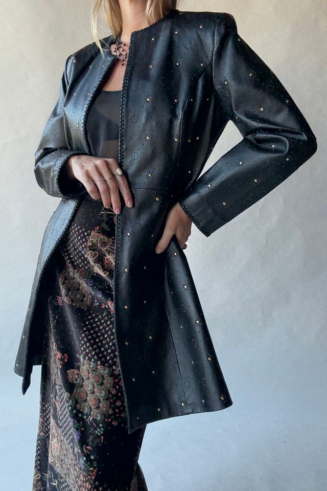 Gold Studded Leather Coat Selected by Wax Plant #1