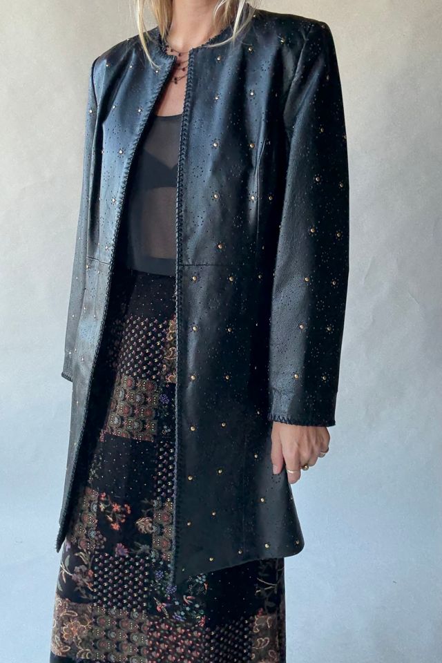 Gold Studded Leather Coat Selected by Wax Plant #2