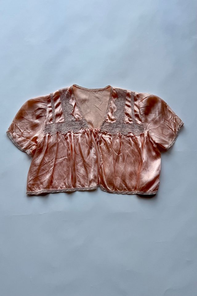 1930's Peachy Silk Bed Jacket Selected by Wax Plant #2