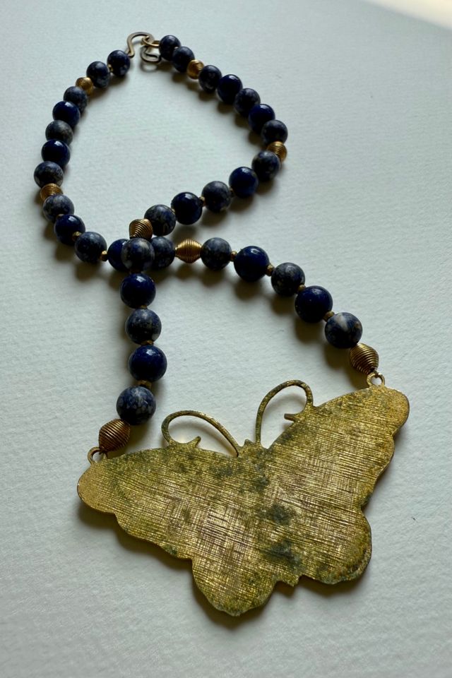Blue Butterfly Necklace Selected by Wax Plant #2