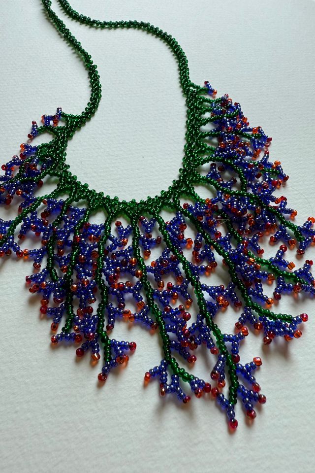 Seed Bead Fringe Necklace #1