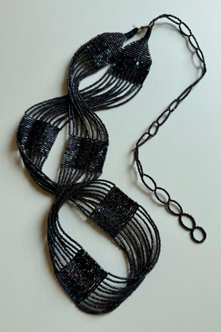 Dark Metallic Beaded Belt Selected by Wax Plant