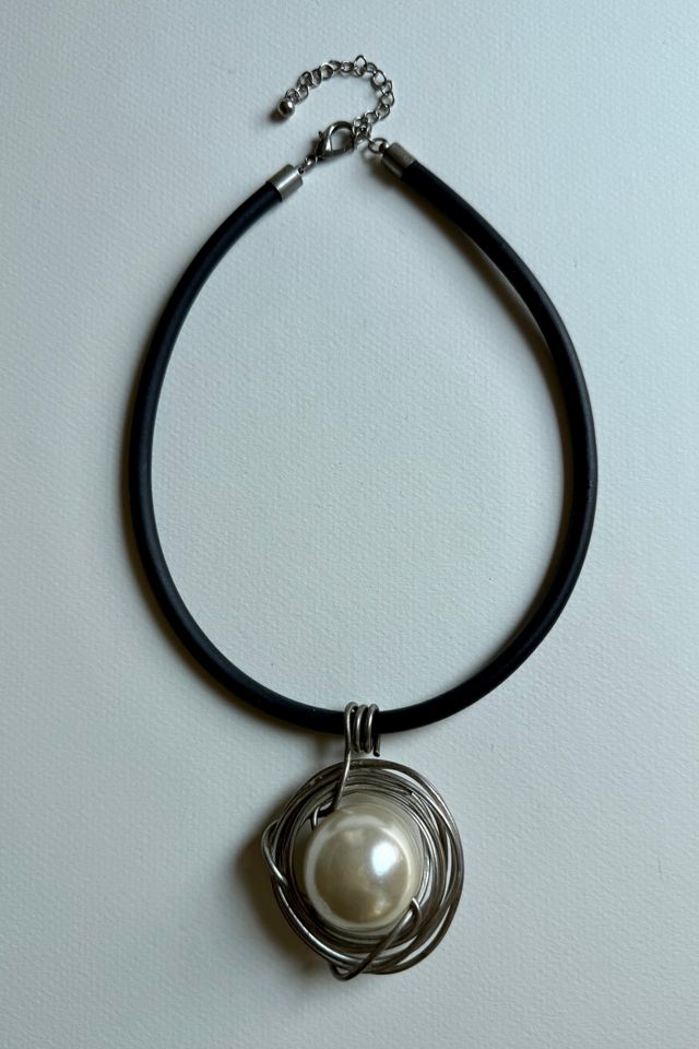Wire Pearl Statement Necklace Selected by Wax Plant #1