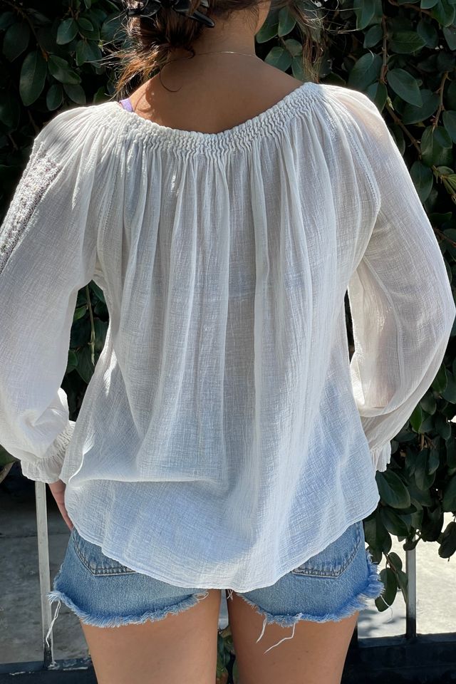 Vintage Boho Peasant Style Crochet Blouse Selected by FernMercantile #3
